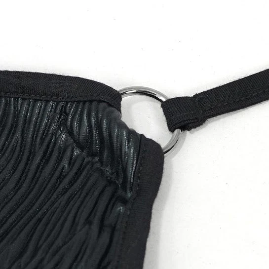 Black Liquid Patent Swimsuit - Image 9