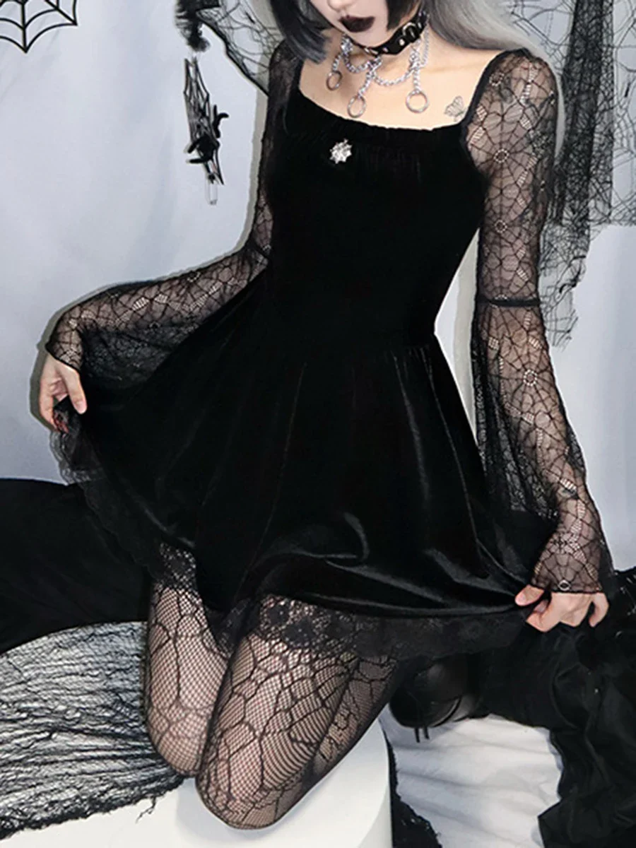 Black Velvet Dress - Image 2