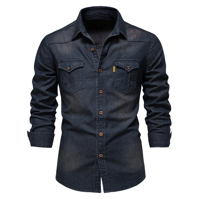 Denim Long Sleeve Shirt - Image 2