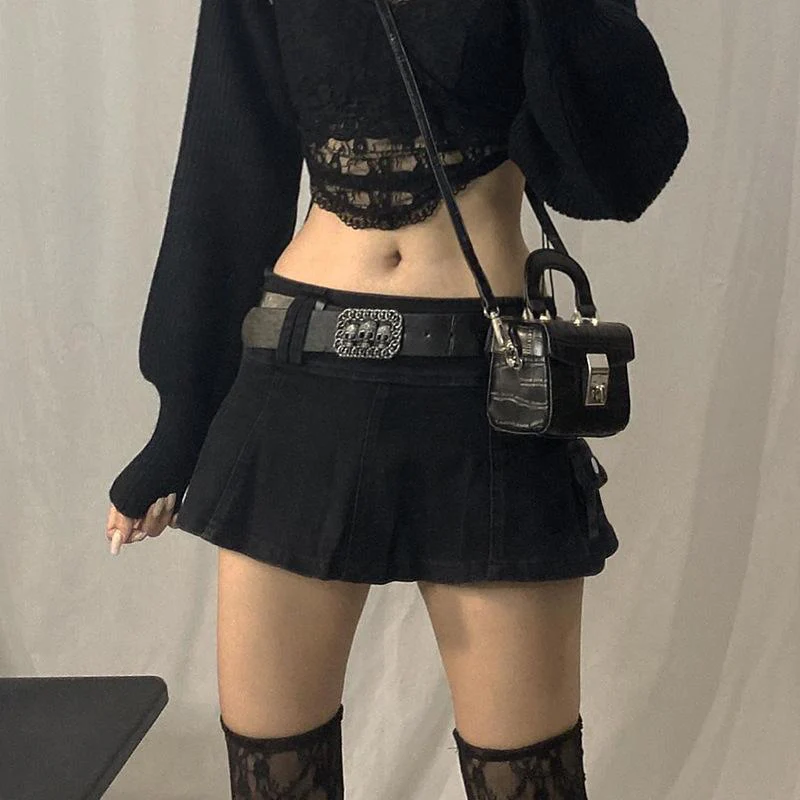 Denim Punk Miniskirt - Image 5