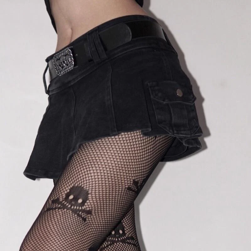 Denim Punk Miniskirt - Image 3