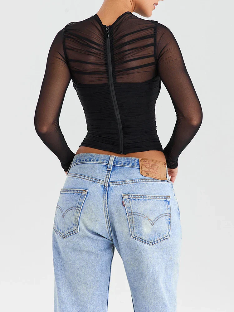 Elegant Mesh Top - Image 3