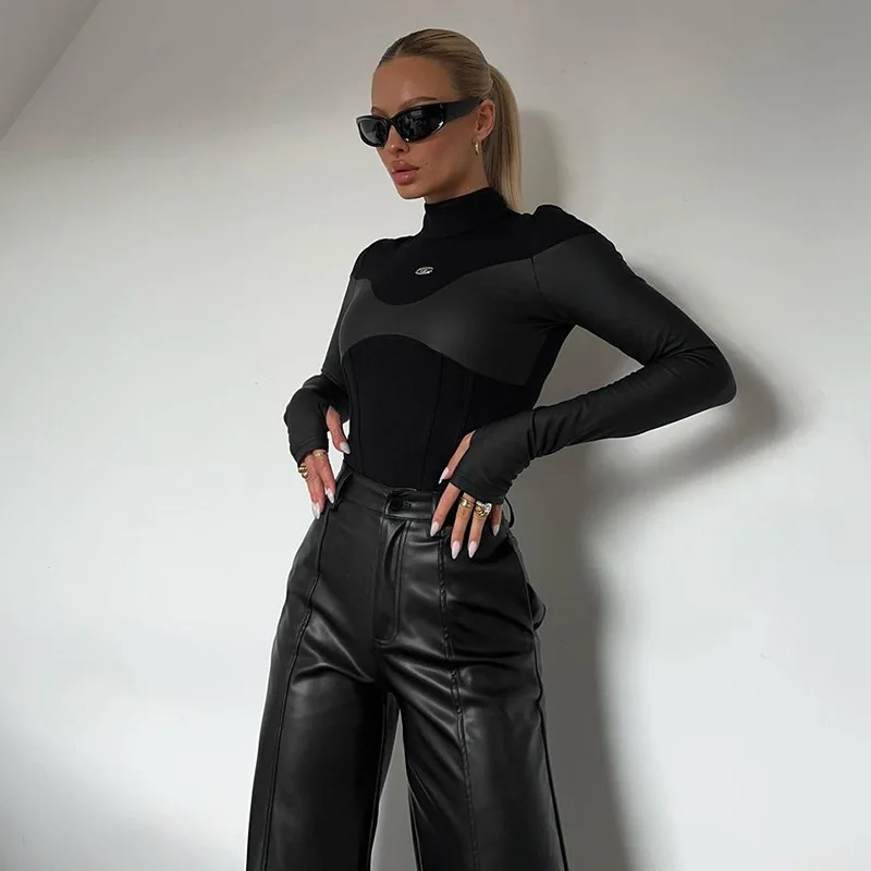 Faux Leather Bodysuit - Image 2