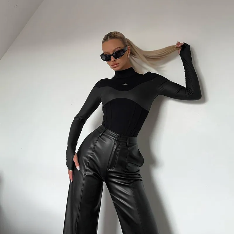 Faux Leather Bodysuit - Image 3