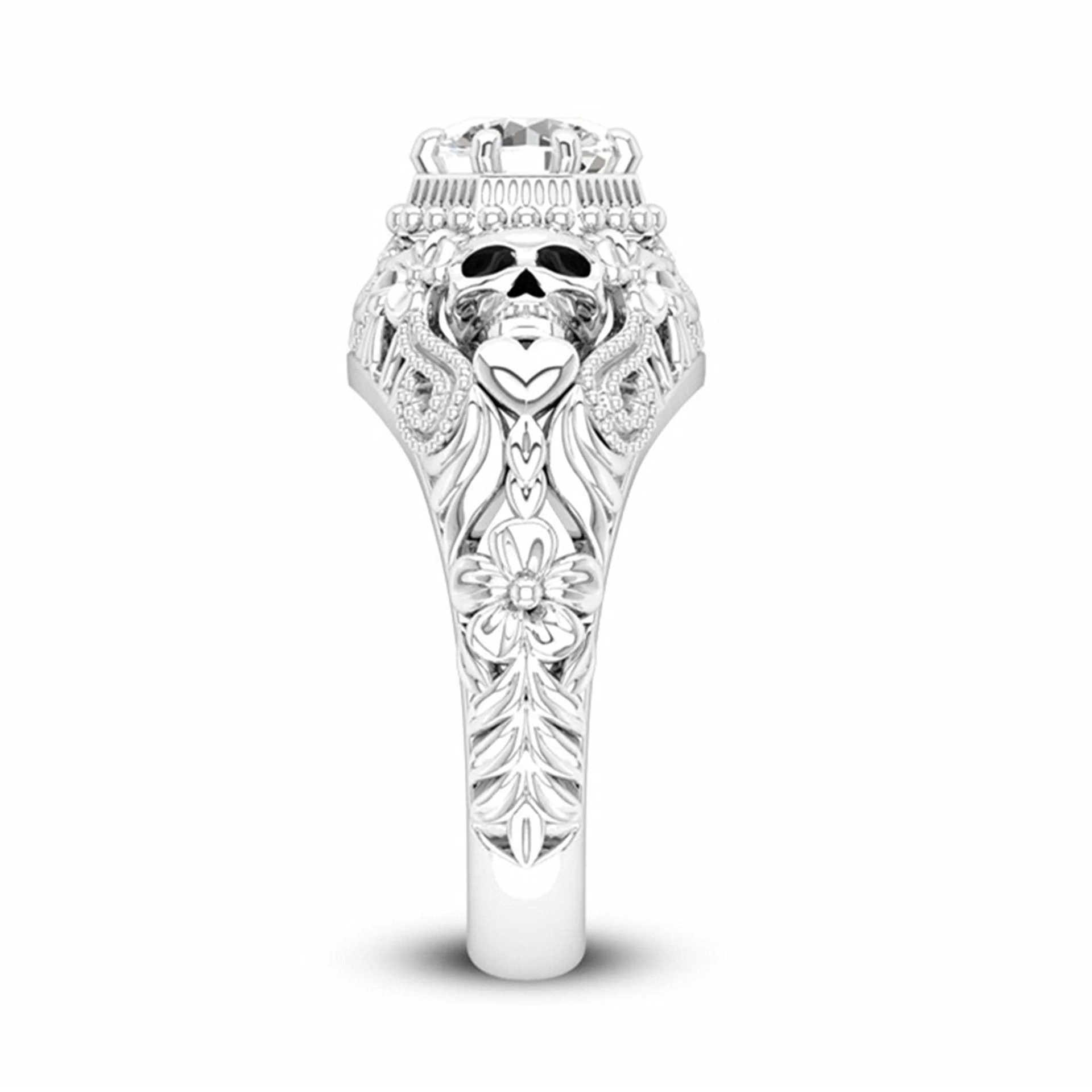 Floral Skull Ring - Image 3