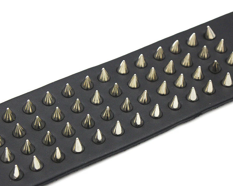 Four Row Spiked Metal Cuff - Image 9