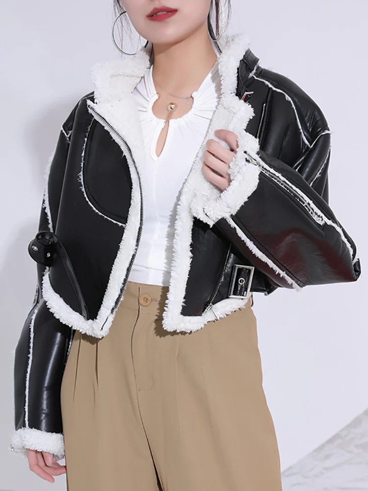 Fur Lined Leather Shearling Jacket - Image 3