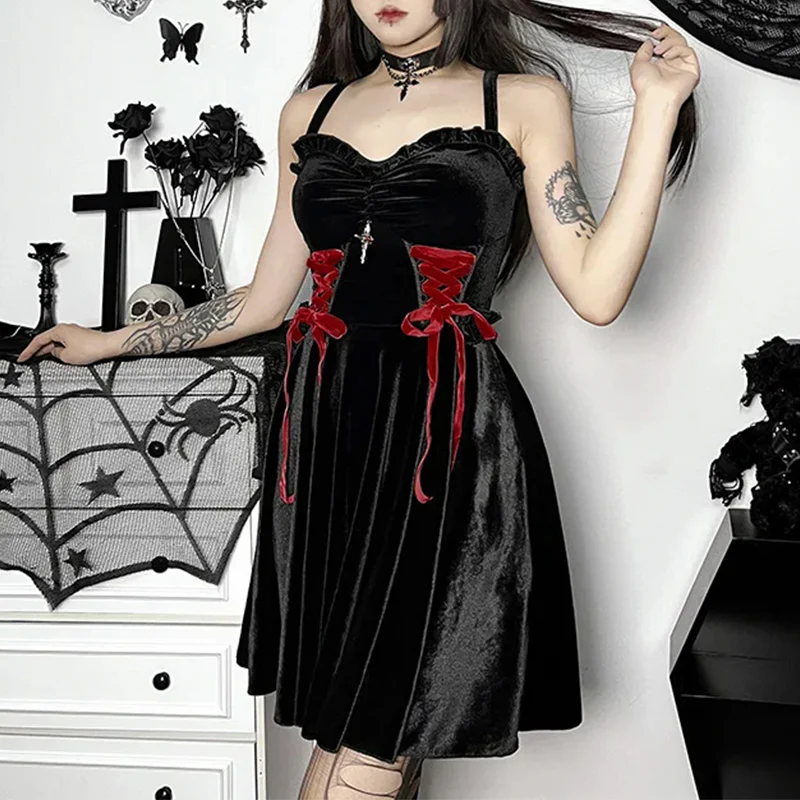 Goth Velvet Dress - Image 3
