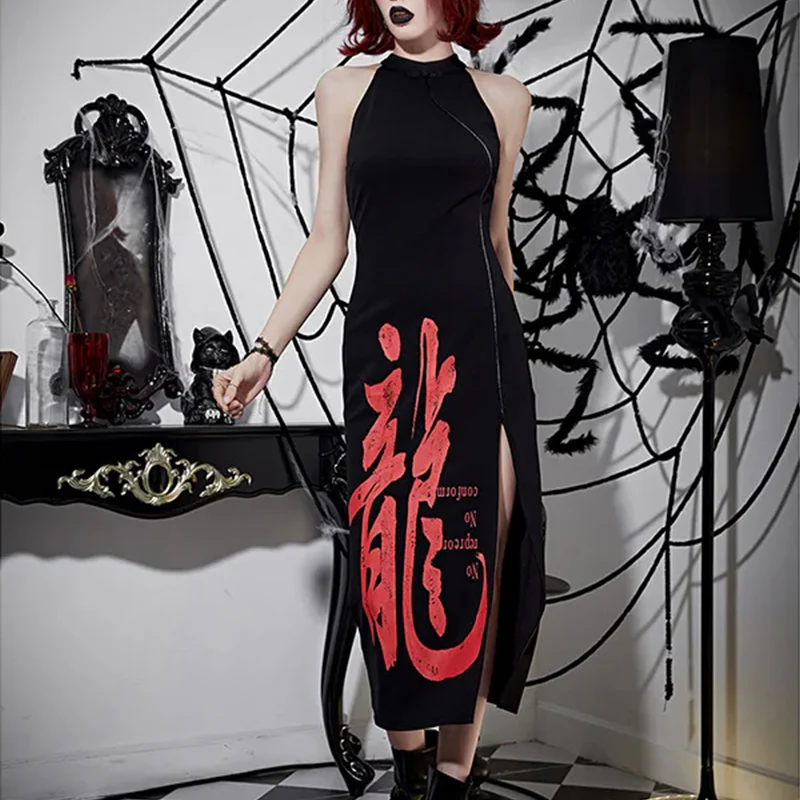 Gothic Black Dress - Image 2