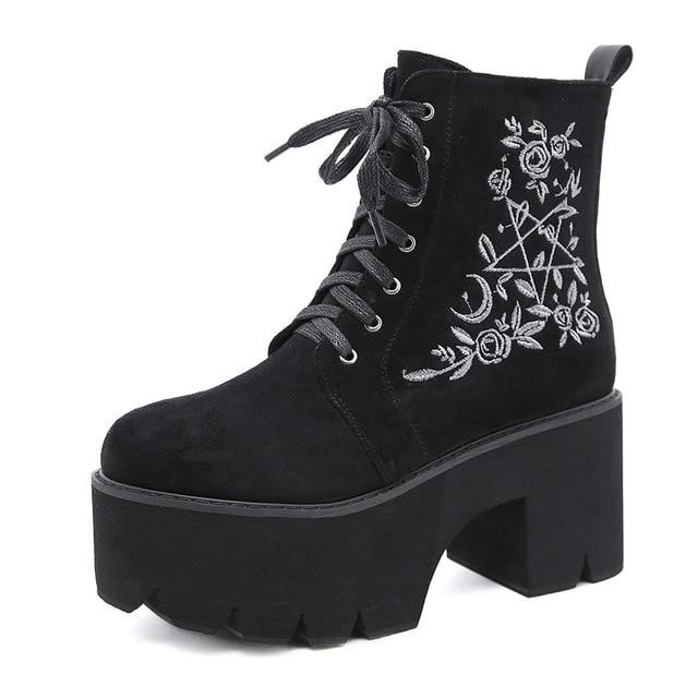 Gothic Floral Boots - Image 2