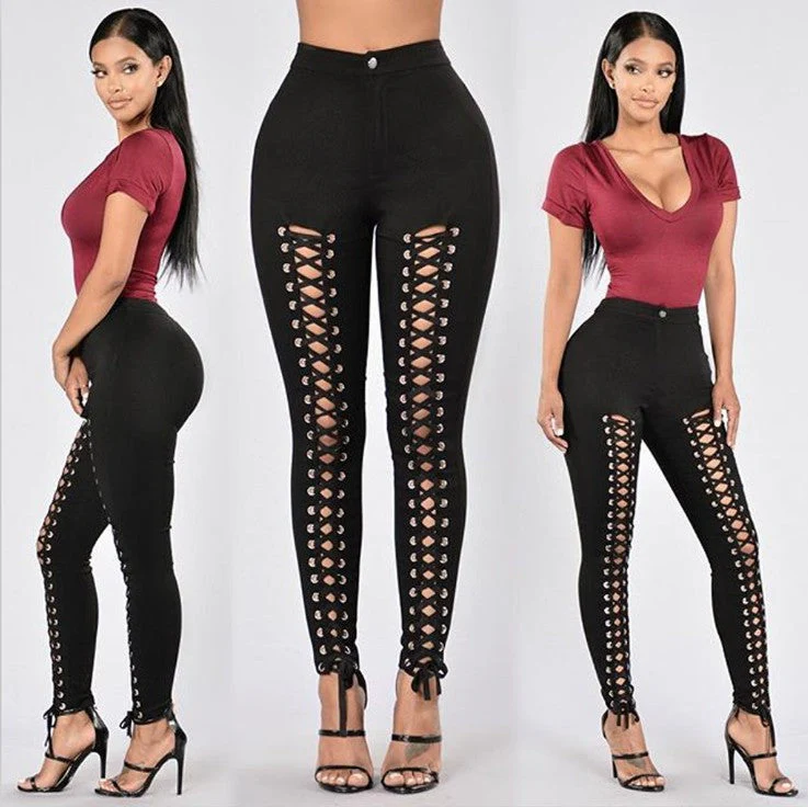 Gothic Laced Corset Leggings - Image 2