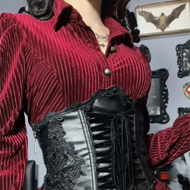 Gothic Velvet Blouse - Image 2
