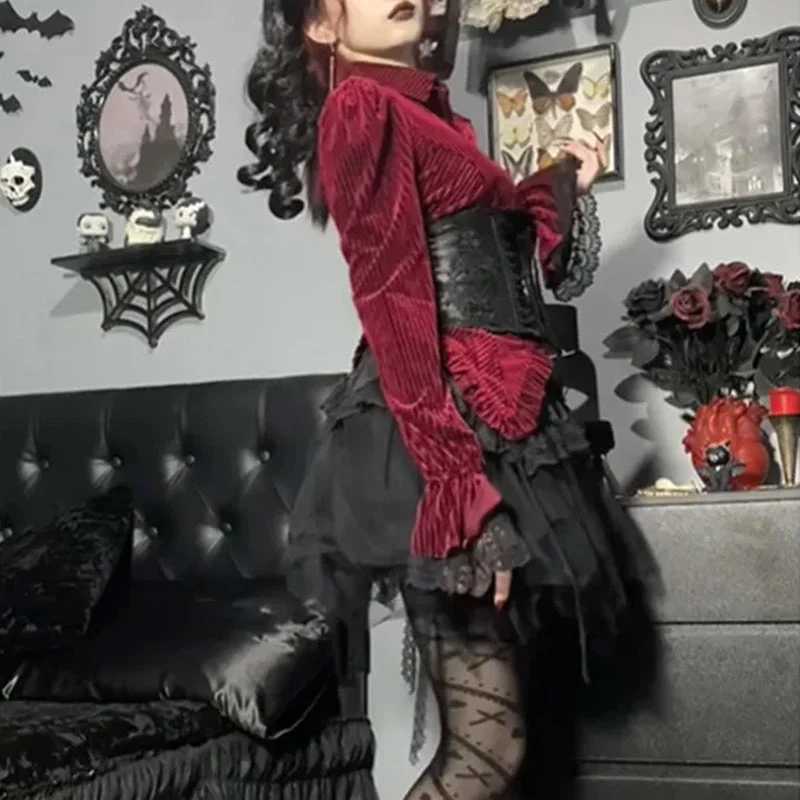 Gothic Velvet Blouse - Image 3