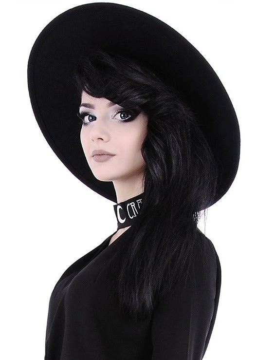 Gothic Wide Brim Witch Hat - Image 2