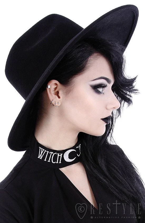 Gothic Wide Brim Witch Hat - Image 6