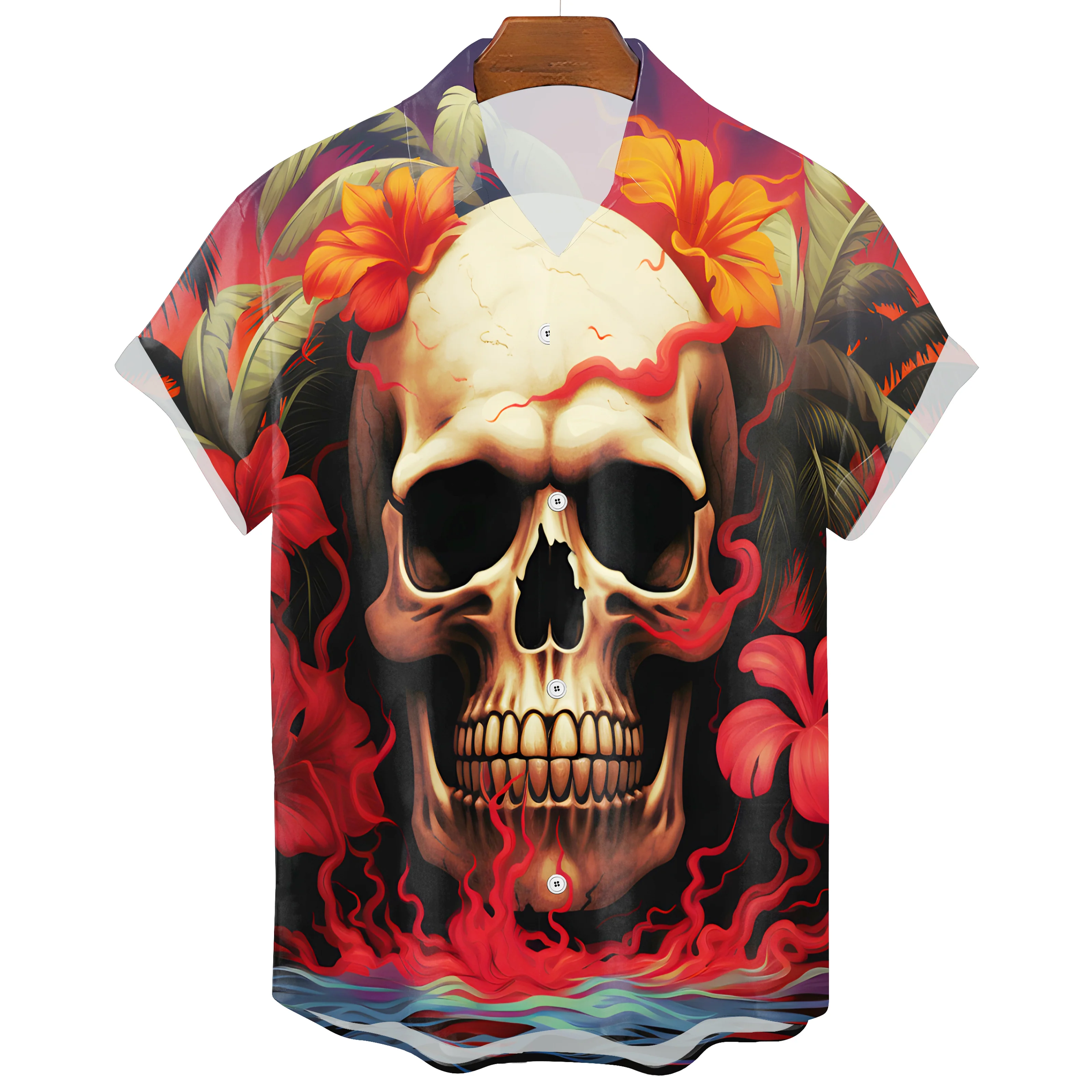 Hawaiian Skull T-Shirt - Image 3