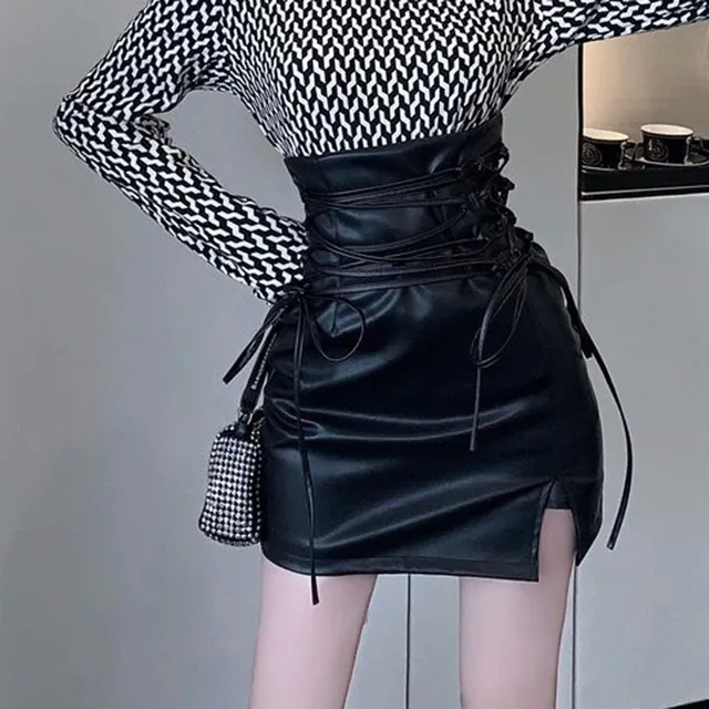 Leather Mini Skirt - Image 2