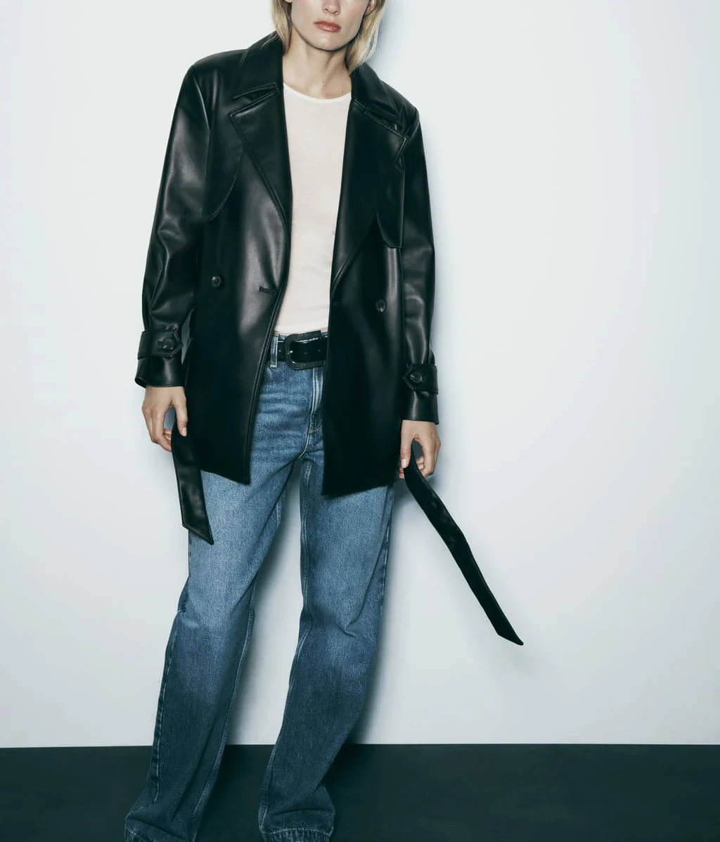 Leather Trench Coat - Image 2