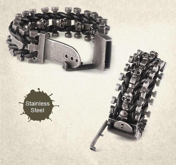 Stainless Steel Skull Bracelet - Image 11