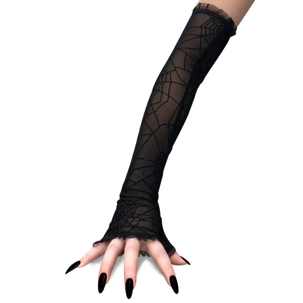 Long Spider Web Gloves - Image 3