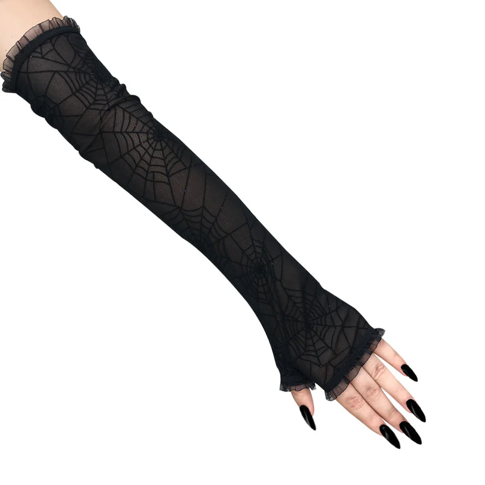 Long Spider Web Gloves - Image 4