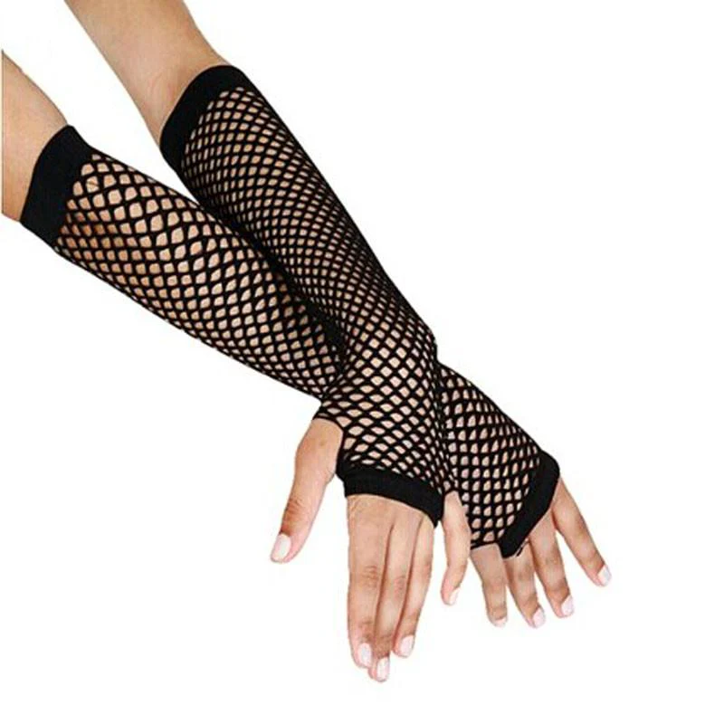 Gothic Fishnet Gloves - Image 2