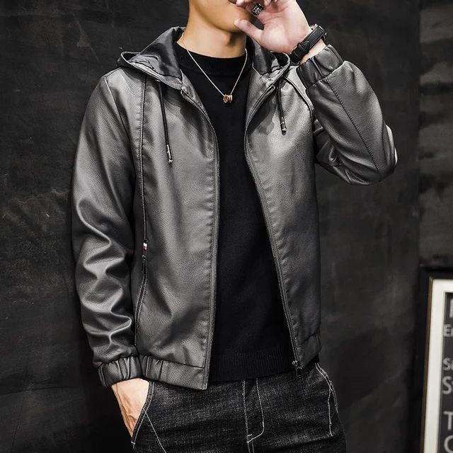 Men's Faux Leather Jacket - Image 2