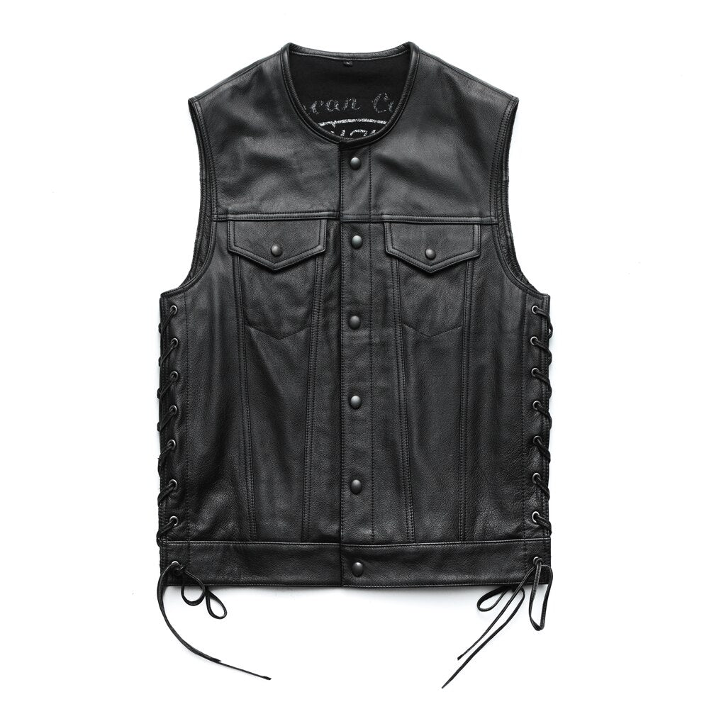 Men's Genuine Leather Vest - Image 2
