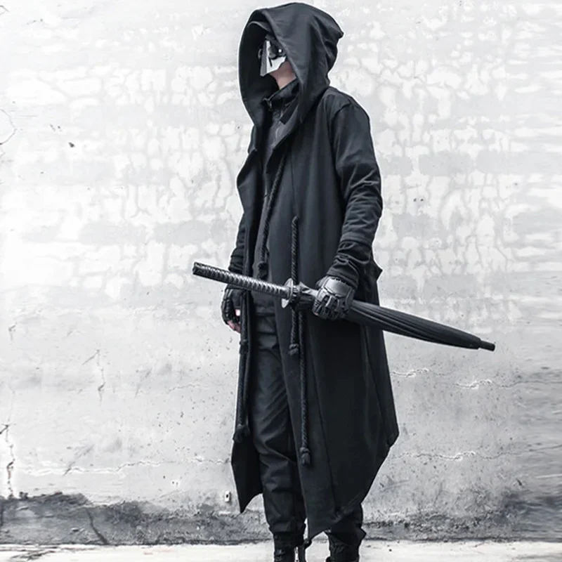 Men's Hooded Cloak Black - Image 3
