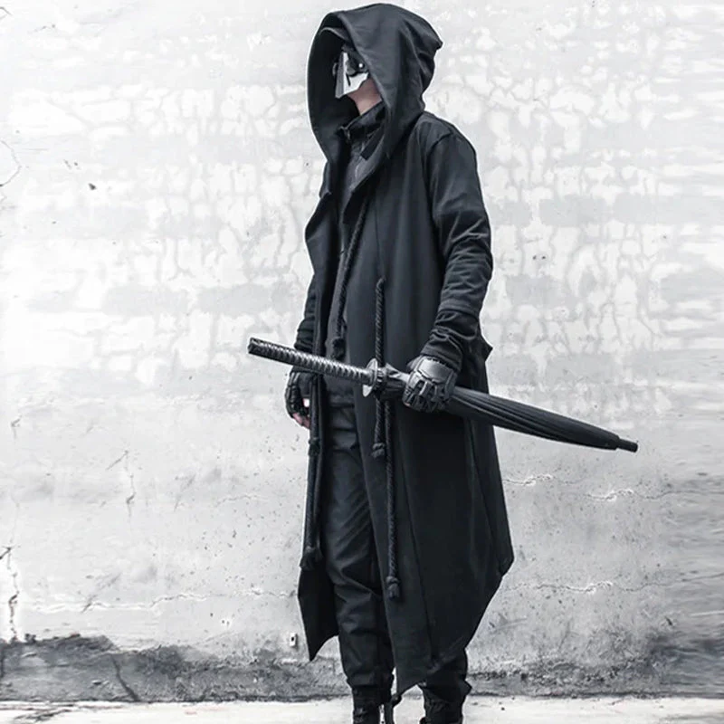 Men's Hooded Cloak Black - Image 3