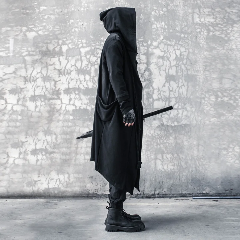Men's Hooded Cloak Black - Image 2