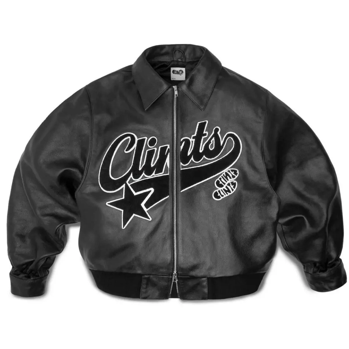 Men's Leather Bomber Black - Image 2