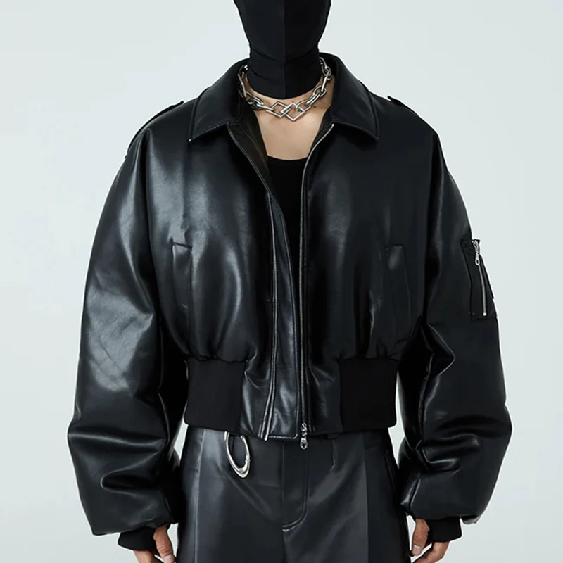 Men's Leather Casual Bomber - Image 2