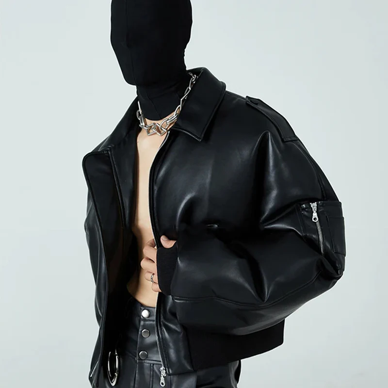 Men's Leather Casual Bomber - Image 3