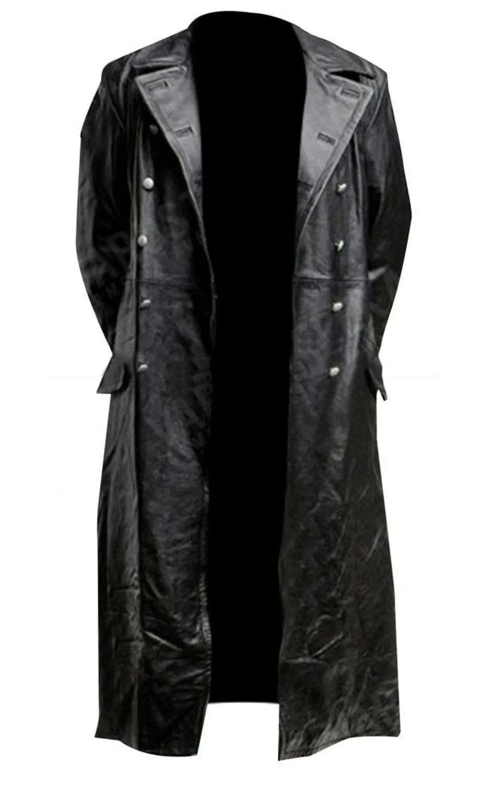 Men's Leather Trench Coat - Image 2