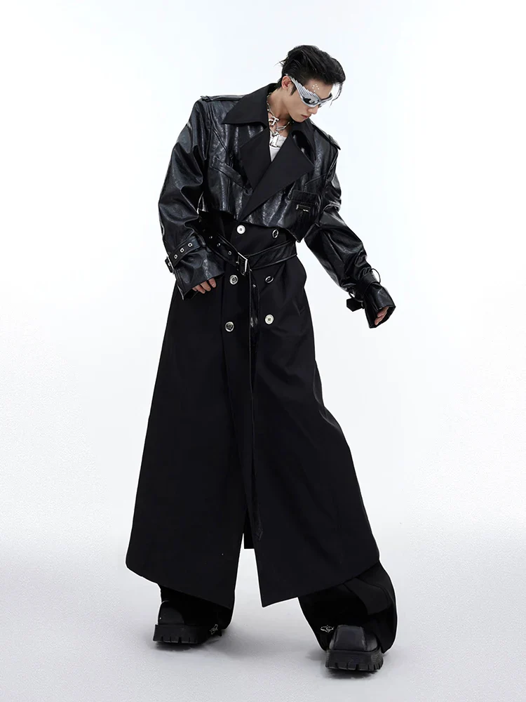 Men's Leather Trench Coat - Image 2