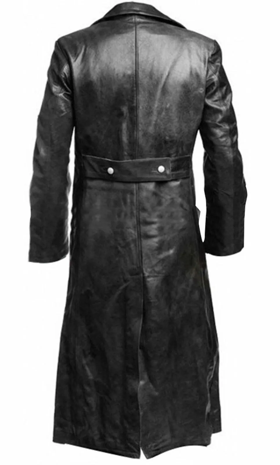 Men's Leather Trench Coat - Image 3