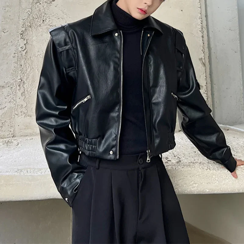 Men's Motorcycle Leather Jacket - Image 3