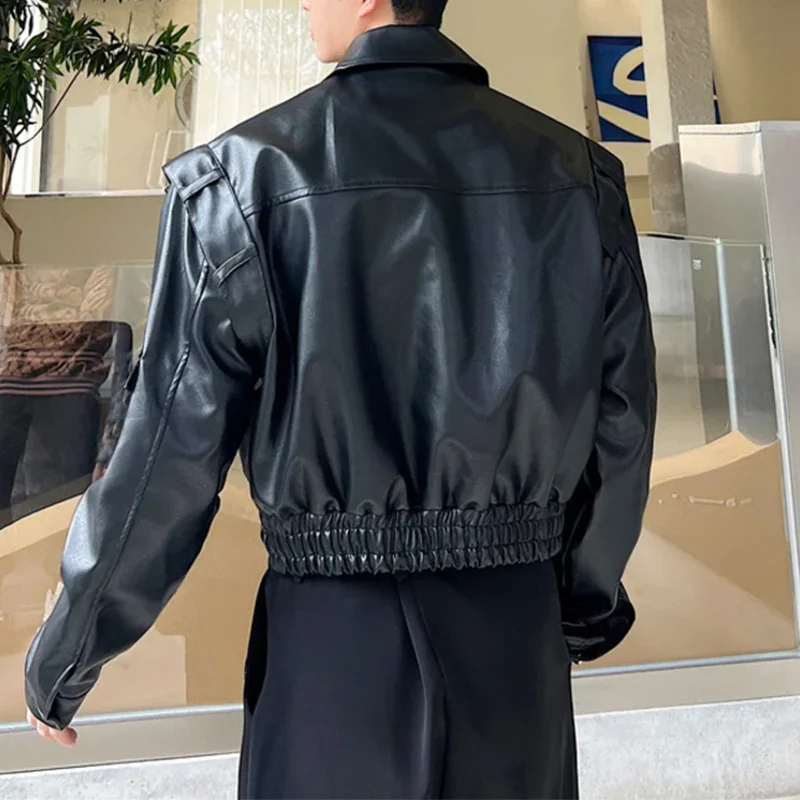 Men's Motorcycle Leather Jacket - Image 4