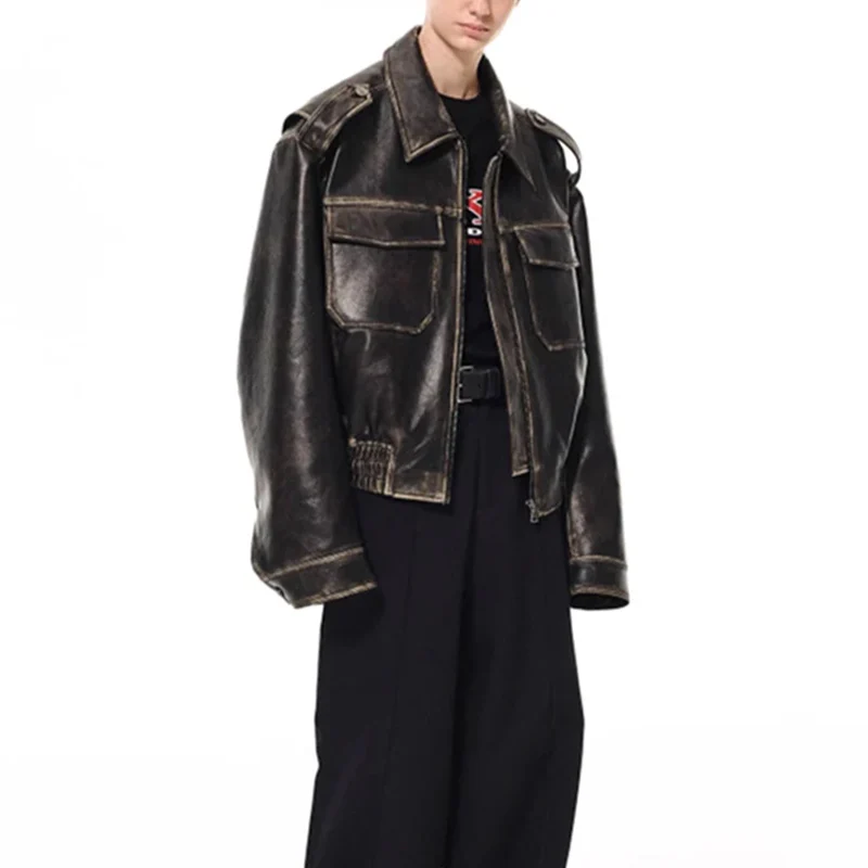 Men's Oversized Leather Jacket - Image 3