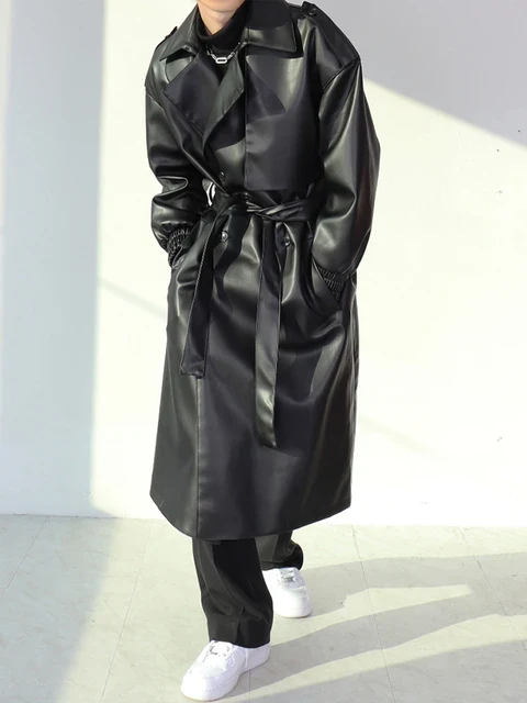 Men's Oversized Trench Coat Green - Image 2