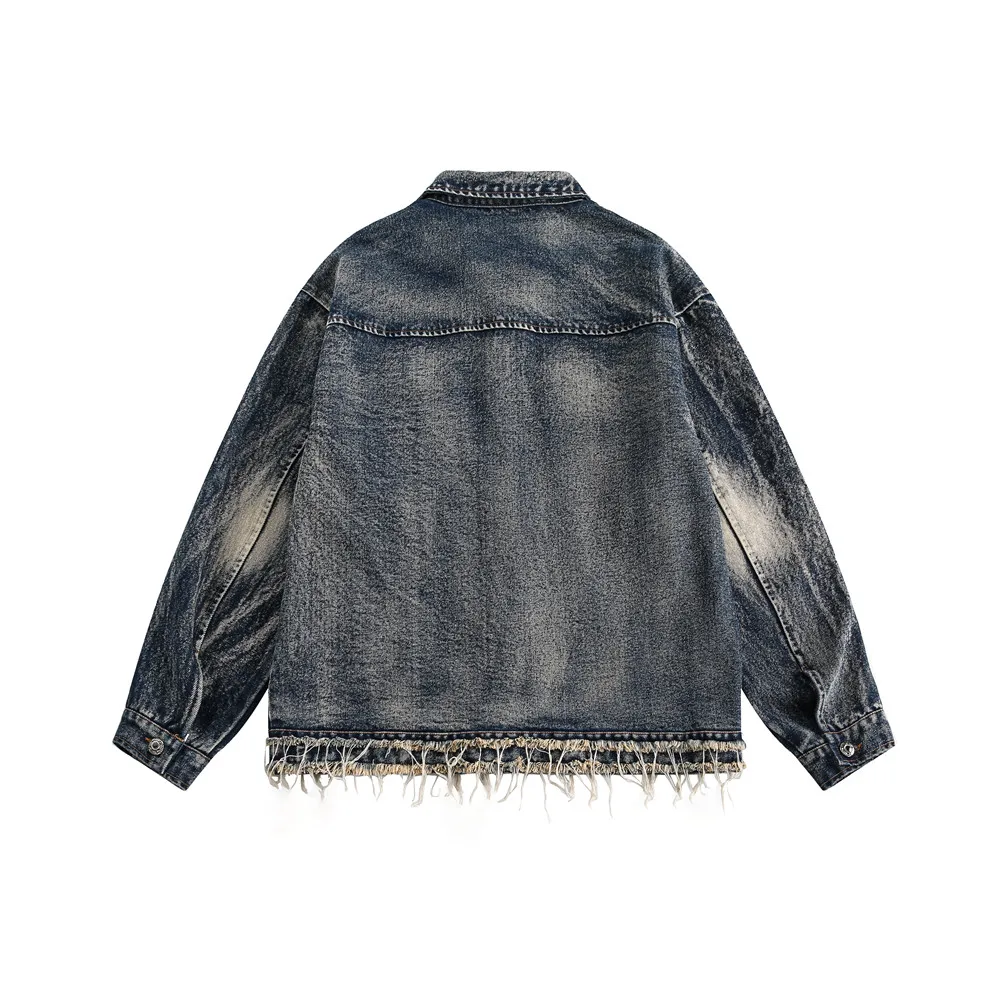 Men's Washed Denim Jacket Blue - Image 2