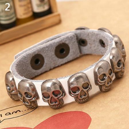 Leather Skull Bracelet - Image 2