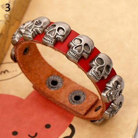 Leather Skull Bracelet - Image 3