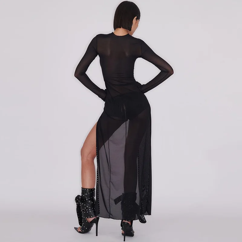 Mesh See Through Dress - Image 3