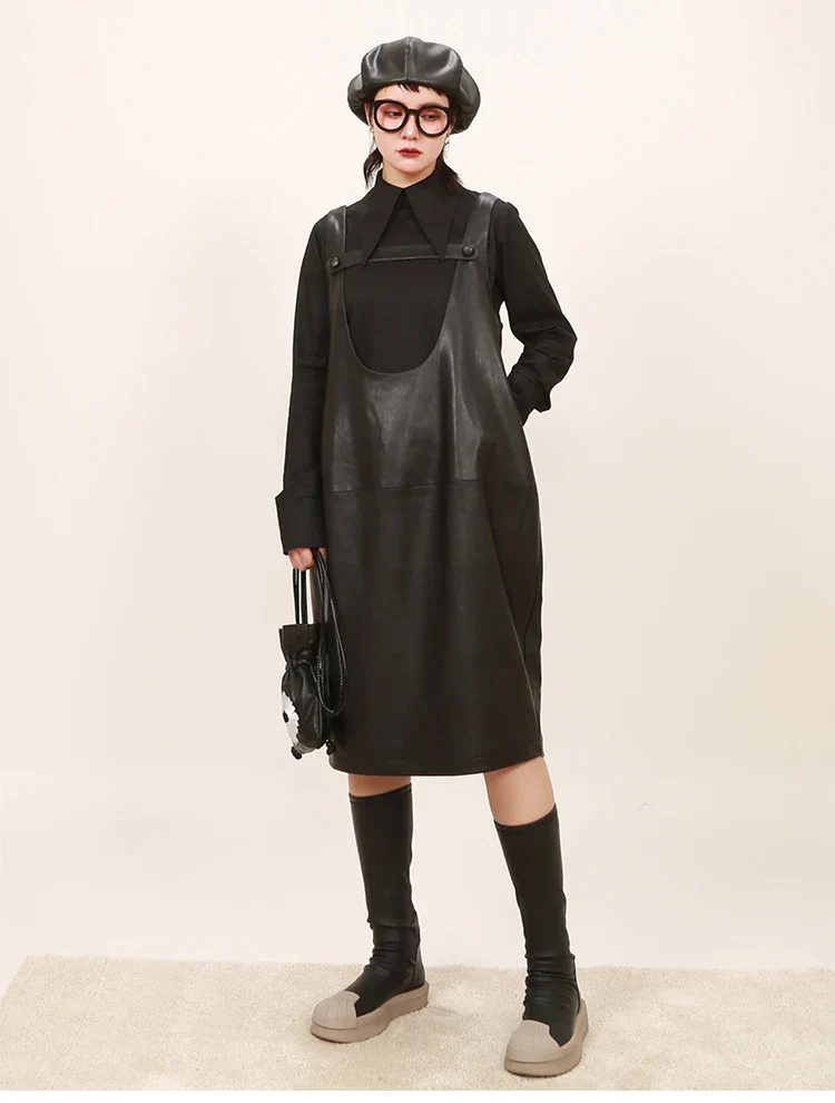 Midi Faux Leather Dress - Image 2