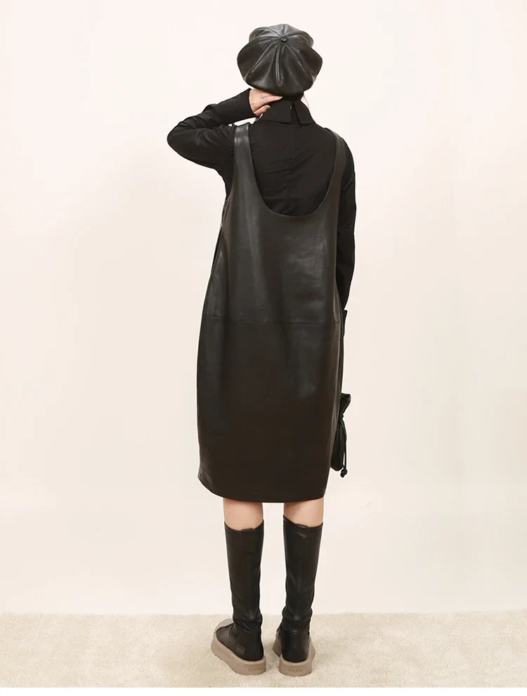 Midi Faux Leather Dress - Image 3