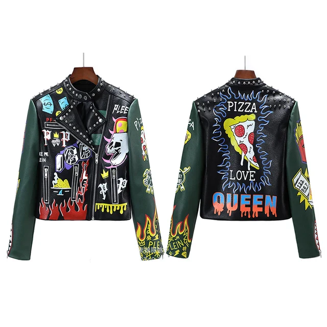 Nightmare Punk Rivet Leather Jacket - Image 2