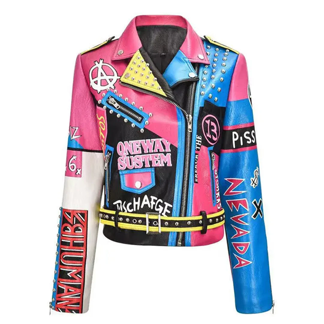 Raving Outlaw Rivet Leather Jacket - Image 2
