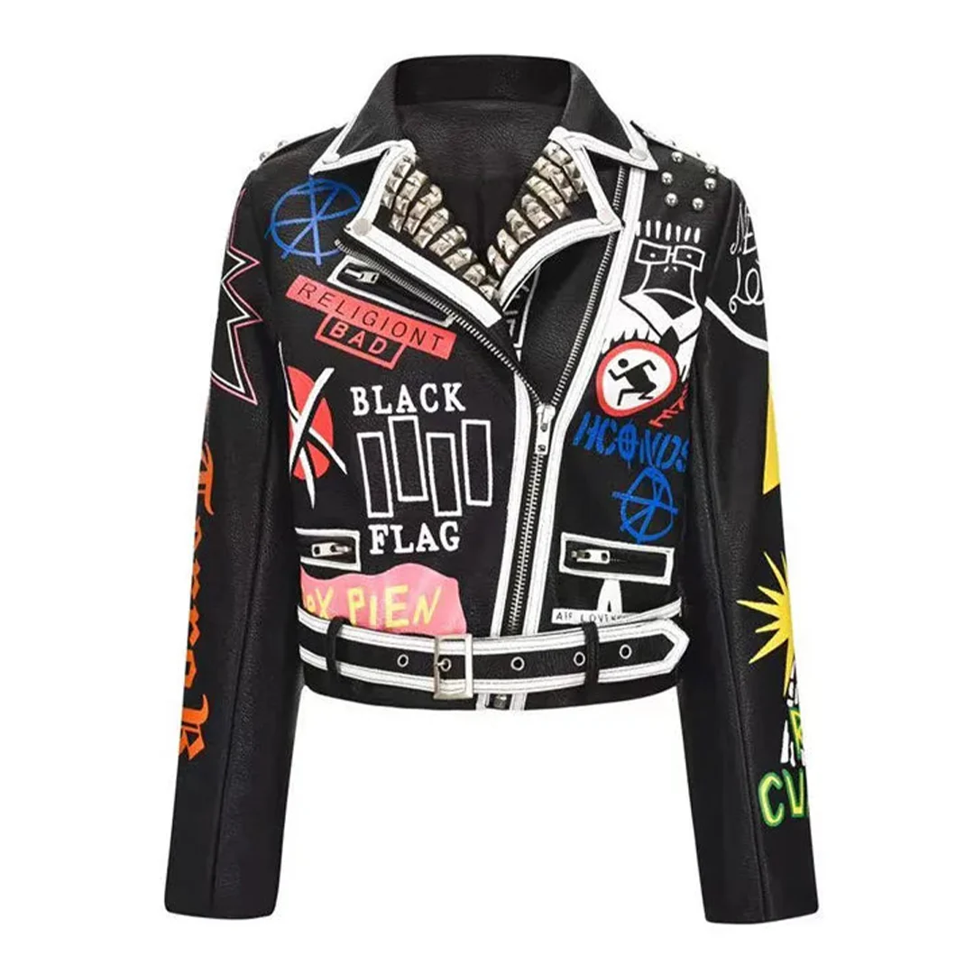 Raving Outlaw Rivet Leather Jacket - Image 3